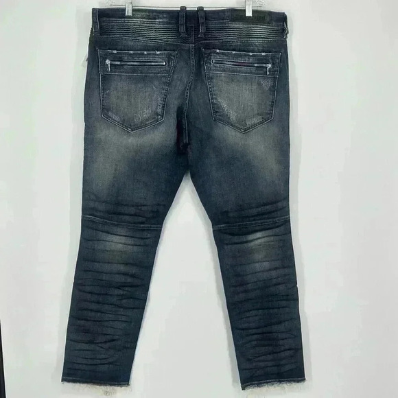 NWT Rock Revival Men's Blue Daviday Moto Stretch Slim Fit Jeans 40x32 - Picture 11 of 16